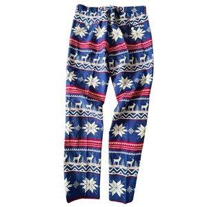Blue & red festive snowflake print dress pants #holidayvibes #uglychrist…
